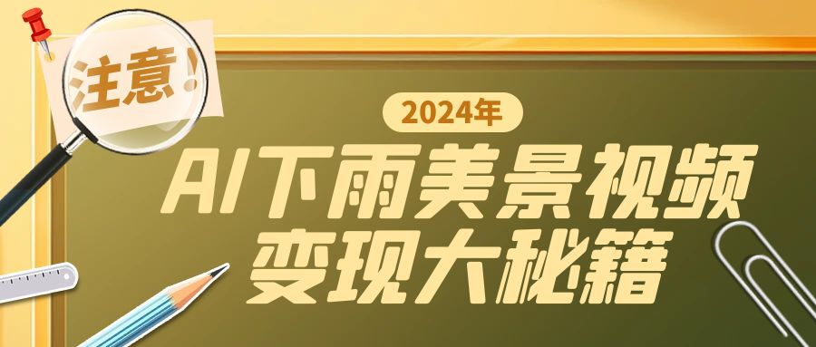 一键生成AI下雨美景视频，零基础打造1700万播放神作，手把手教你变现秘籍-小何资源库