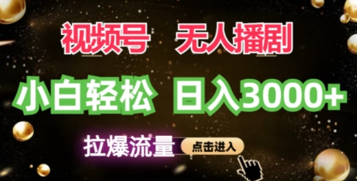 视频号蓝海项目，无人播剧拉爆流量，小白也能轻松日入3K-小何资源库
