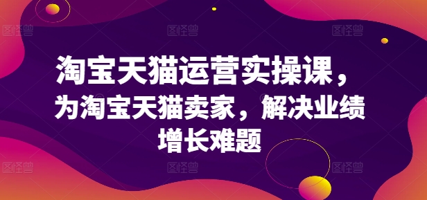 淘宝天猫运营实操课，为淘宝天猫卖家，解决业绩增长难题-小何资源库