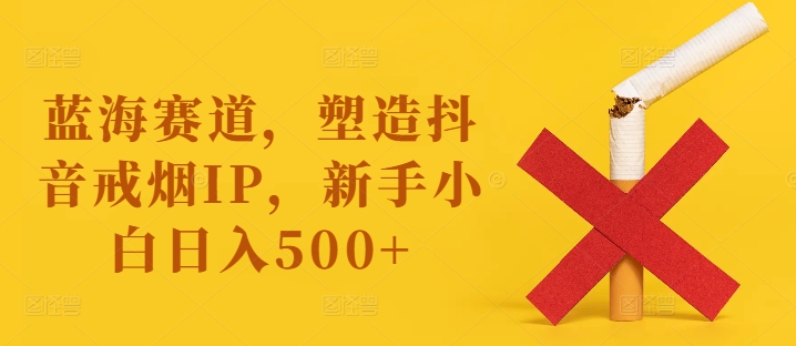 蓝海赛道，塑造抖音戒烟IP，新手小白日入500+【揭秘】-小何资源库