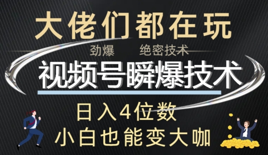 视频号瞬爆技术+直播玩法解析-小何资源库