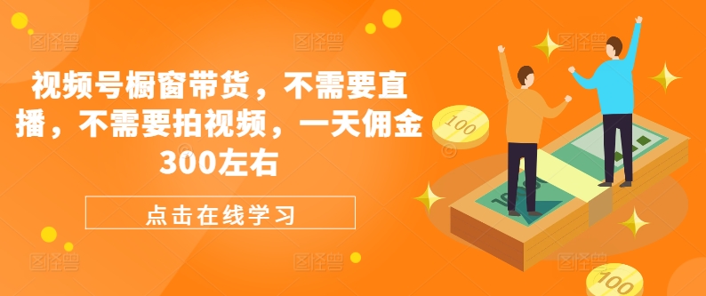视频号橱窗带货，不需要直播，不需要拍视频，一天佣金300左右-小何资源库