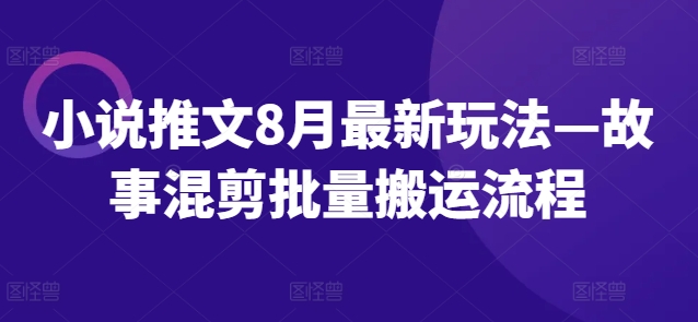 小说推文8月最新玩法—故事混剪批量搬运流程-小何资源库