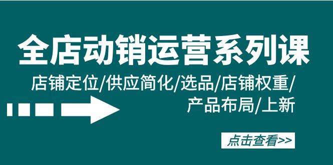 全店·动销运营系列课：店铺定位/供应简化/选品/店铺权重/产品布局/上新-小何资源库