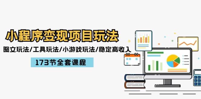 小程序变现项目玩法：图文玩法/工具玩法/小游戏玩法/稳定高收入/173节课程-小何资源库