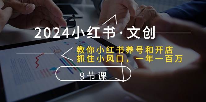 2024小红书·文创：教你小红书养号和开店、抓住小风口 一年一百万 (9节课)-小何资源库