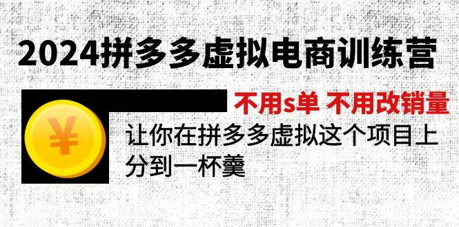 2024拼多多虚拟电商训练营 不s单 不改销量  做虚拟项目分一杯羹(更新10节)-小何资源库