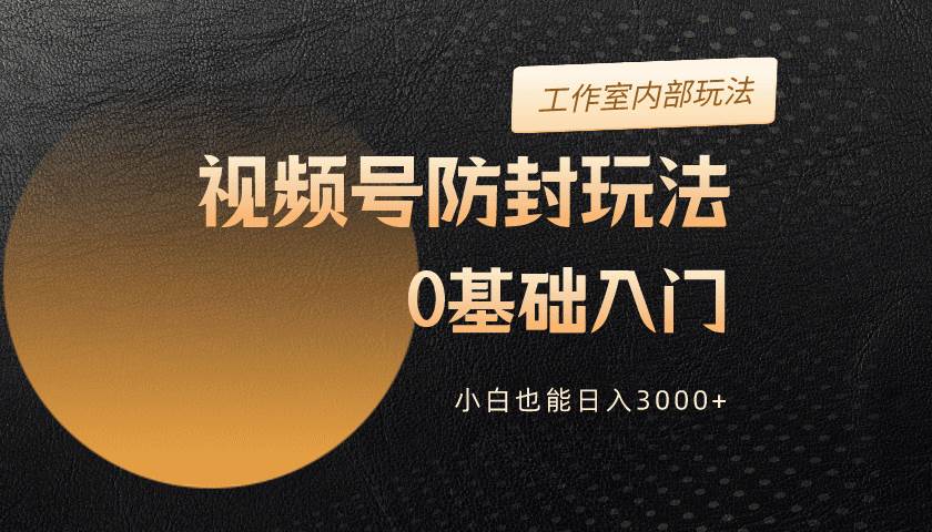 2024视频号升级防封玩法，零基础入门，小白也能日入3000+-小何资源库