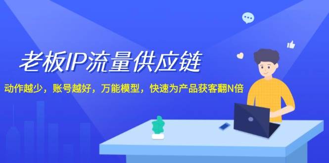 老板 IP流量 供应链，动作越少，账号越好，万能模型，快速为产品获客翻N倍-小何资源库