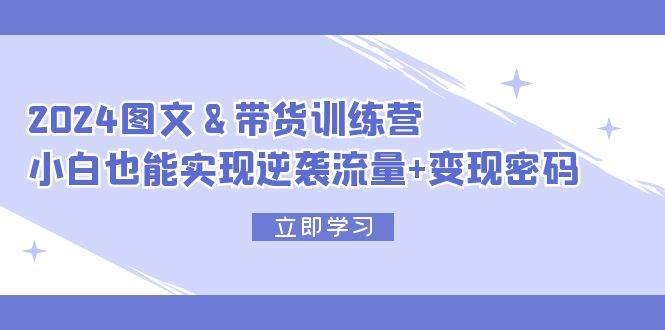 2024 图文+带货训练营，小白也能实现逆袭流量+变现密码-小何资源库