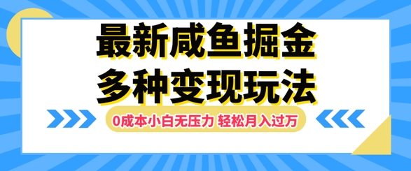 最新咸鱼掘金玩法，0成本小白无压力，多种变现方式，轻松月入过W-小何资源库