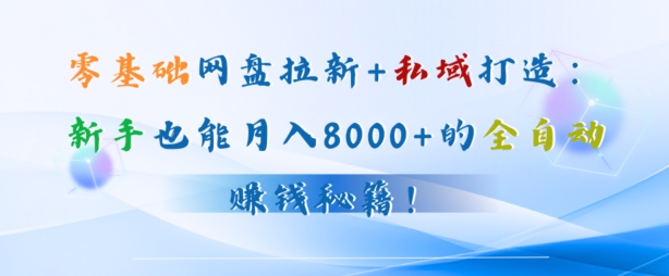 零基础网盘拉新+私域引流：新手也能月入50000+的全自动赚钱秘籍!-小何资源库