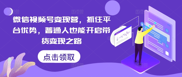 微信视频号变现营，抓住平台优势，普通人也能开启带货变现之路-小何资源库