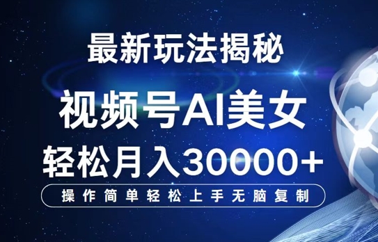 视频号AI最新玩法揭秘，操作简单轻松上手无脑复制，轻松月入过W-小何资源库