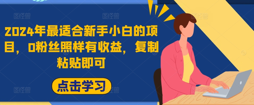 2024年最适合新手小白的项目，0粉丝照样有收益，复制粘贴即可-小何资源库