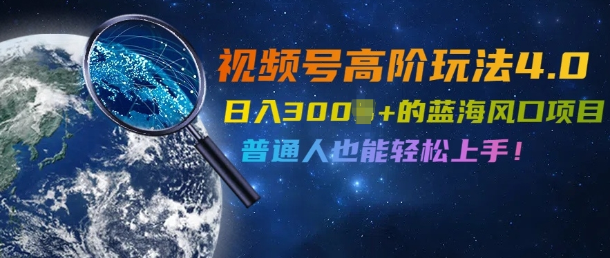 视频号高阶玩法4.0，日入几张的蓝海风口项目，普通人也能轻松上手-小何资源库