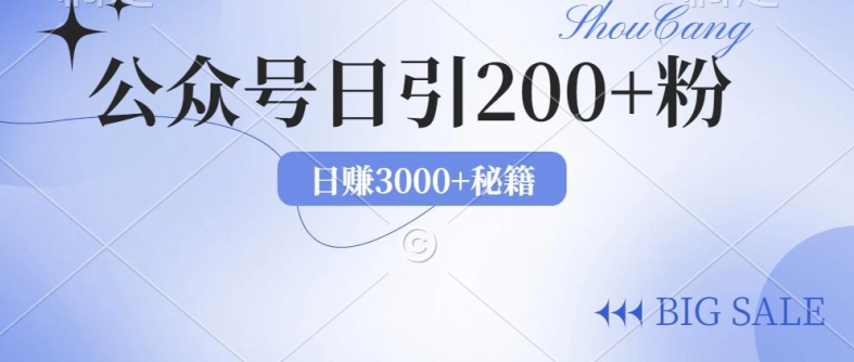 2024年用AI洗稿公众号日引流200+创业粉-小何资源库