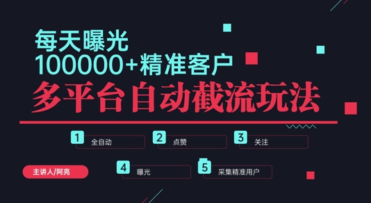 小红书抖音视频号最新截流获客系统，全自动引流精准客户【日曝光10000+】基本上适配所有行业-小何资源库