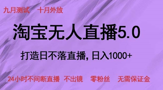 淘宝无人直播5.0，打造日不落直播，24小时不间断直播 不出镜 零粉丝 无需保证金-小何资源库