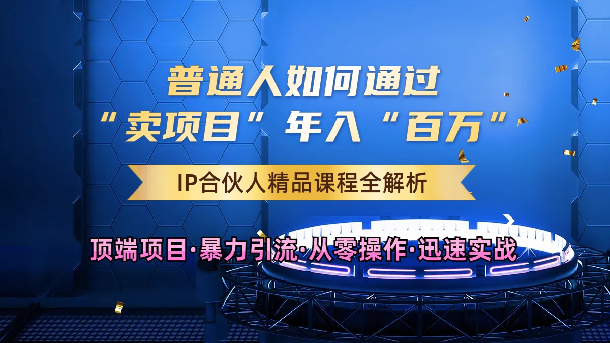 2024年如何通过知识付费“卖项目”年入“百W”，卖项目合伙人IP孵化训练营-小何资源库