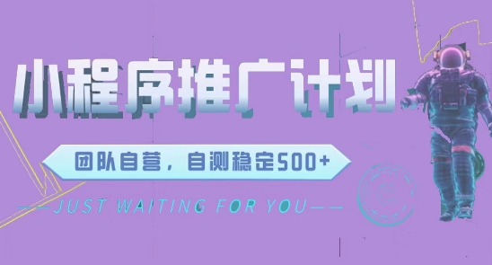 微信小程序项目，全新变现方式日均收益3张-小何资源库