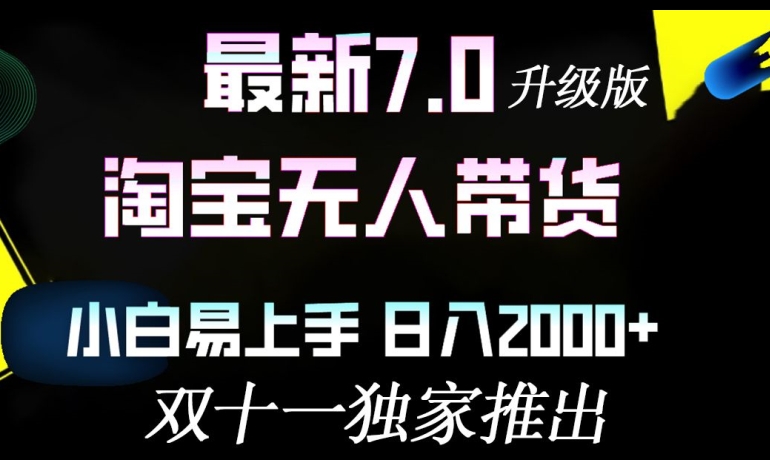 淘宝无人带货最新升级版，小白易上手，日入几张-小何资源库