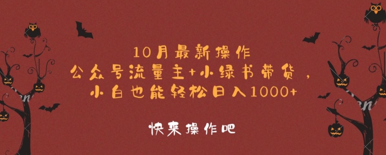 10月最新操作，公众号流量主+小绿书带货，小白也能轻松日入1k-小何资源库