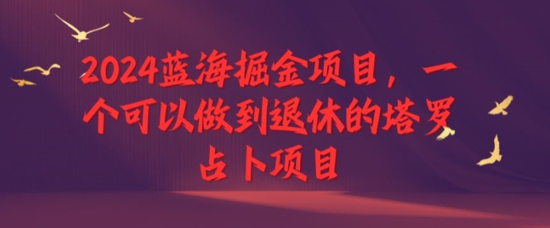 2024蓝海掘金项目，一个可以做到退休的塔罗占卜项目-小何资源库