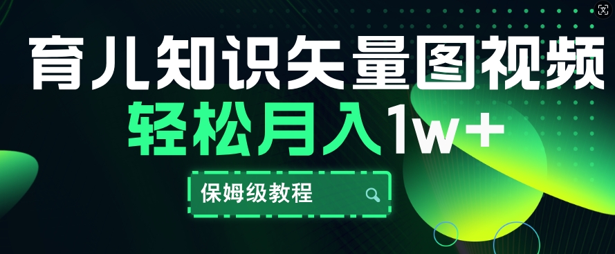 育儿知识矢量图视频，条条爆款，保姆级教程，月入1w-小何资源库