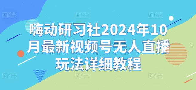 嗨动研习社2024年10月最新视频号无人直播玩法详细教程-小何资源库