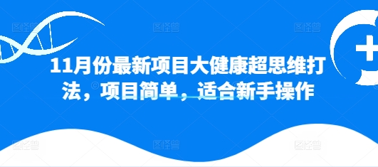 11月份最新项目大健康超思维打法，项目简单，适合新手操作-小何资源库