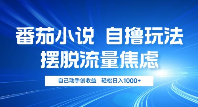 小说推文自撸玩法，摆脱流量焦虑，自己动手创收益，轻松日入几张-小何资源库