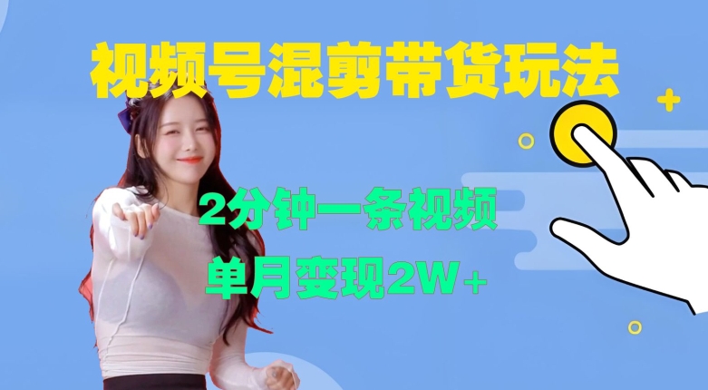 视频号混剪玩法，2分钟一条视频，单月变现2W+【揭秘】-小何资源库