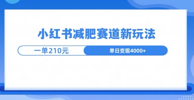 小红书减肥赛道新玩法，引流私域变现嘎嘎猛-小何资源库
