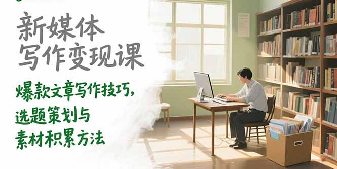 （15345期）新媒体写作变现课，爆款文章写作技巧，选题策划与素材积累方法-小何资源库