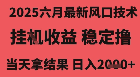 2025六月最新风口技术，无人挂G撸礼物，长期稳定 一个小时收益2k+，小白当天拿结果【揭秘】-小何资源库