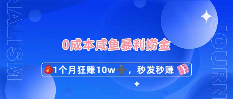 （14257期）0成本闲鱼暴利捞金，1个月狂赚10W+，秒发秒赚新玩法-小何资源库
