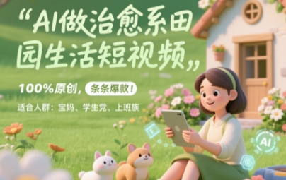 AI做治愈系田园生活短视频，100%原创，条条爆款，无脑矩阵， 适合小白-小何资源库