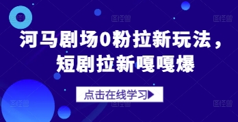 河马剧场0粉拉新玩法，短剧拉新嘎嘎爆-小何资源库