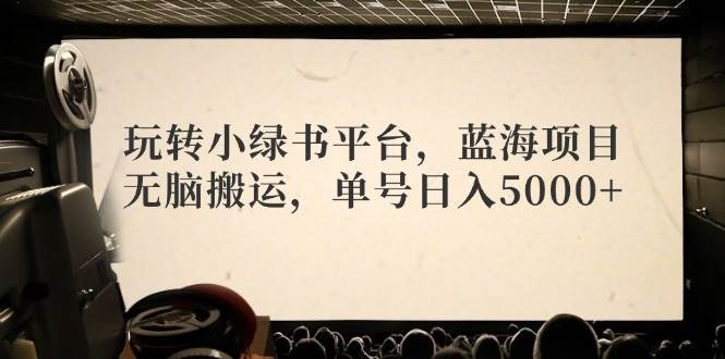玩转小绿书平台，蓝海项目，无脑搬运，单号日入5000+-小何资源库
