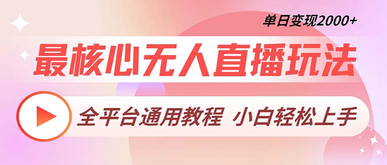 （13221期）最核心无人直播玩法，全平台通用教程，单日变现2000+-小何资源库