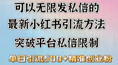 最新“摆烂式”引流打法，小红书私信引流，单天引流100+-小何资源库