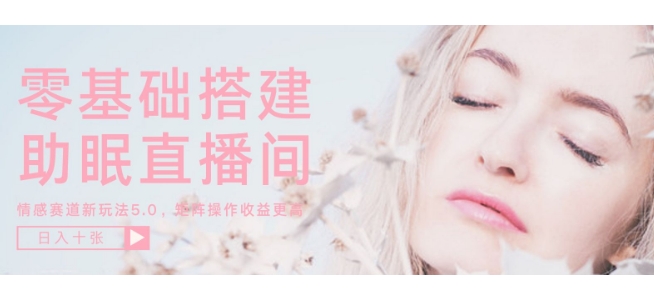 零基础手把手教你搭建助眠直播间，月入过W，可矩阵操作放大收益-小何资源库