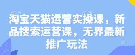 淘宝天猫运营实操课，新品搜索运营课，无界最新推广玩法-小何资源库