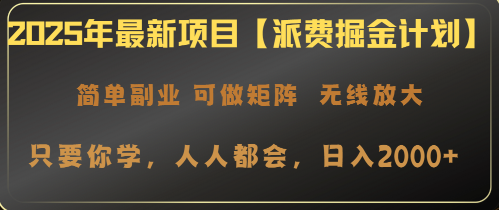 （14518期）2025年最新项目【派费掘金计划】操作简单，日入2000+-小何资源库