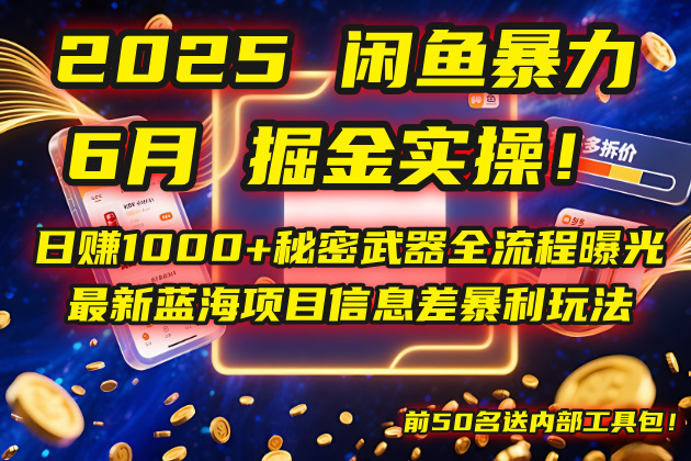 （14964期）2025闲鱼暴力掘金实操！日赚1000+秘密武器全流程曝光，最新蓝海项目信…-小何资源库