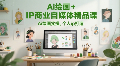Ai绘画+IP商业自媒体精品课，Ai绘画实操，个人ip打造-小何资源库