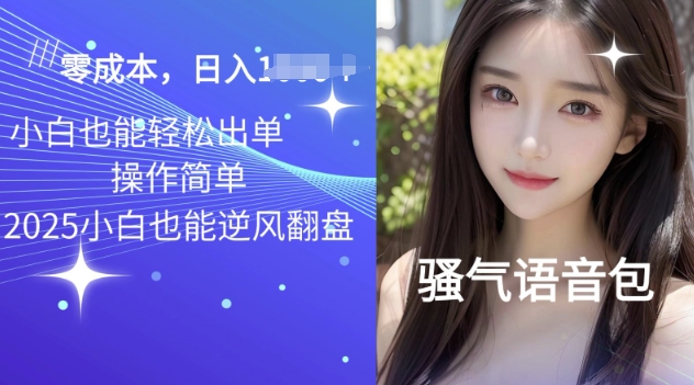 2025骚气导航语音包项目，零基础小白单日变现多张-小何资源库