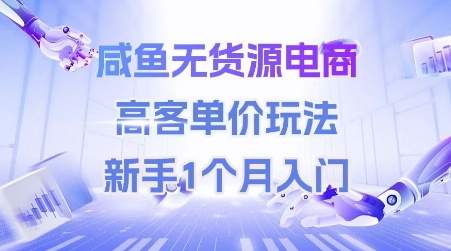 咸鱼无货源电商，高客单价玩法，新手1个月入门-小何资源库