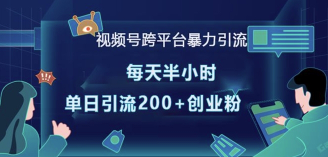 视频号跨平台暴力引流，每天半小时，单日引流200+精准创业粉-小何资源库